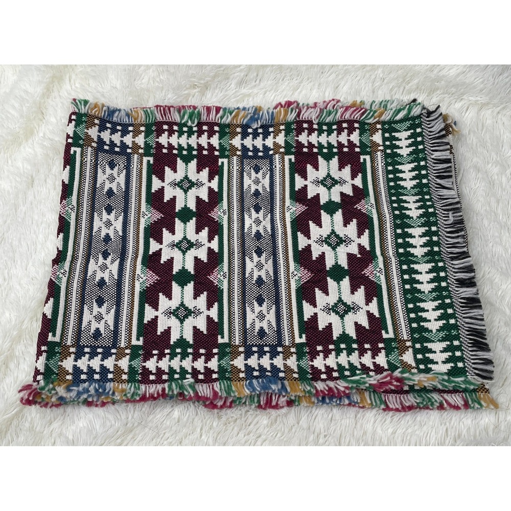 Unbranded Woven Table Runner OS Multicolor Excellent Southwestern Fringe Tribal